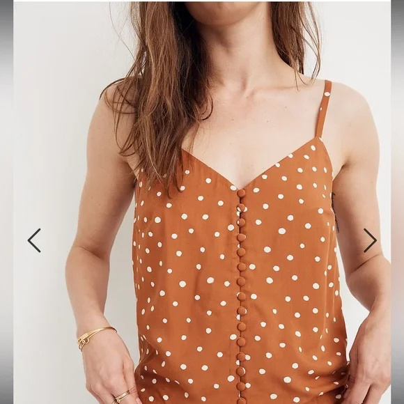 Madewell button down Cami top‎ in inkspot dots size 0 - Picture 3 of 5